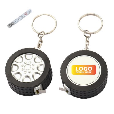 1m/3' Mini Portable Retractable Measuring Tape Keychain