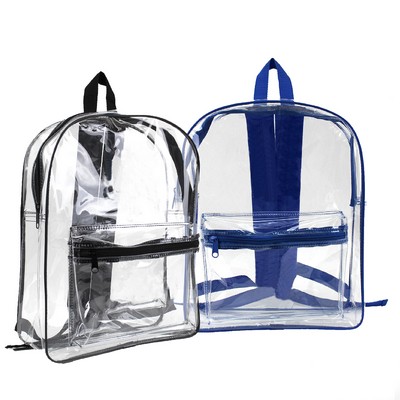 Clear PVC Backpack 15" H